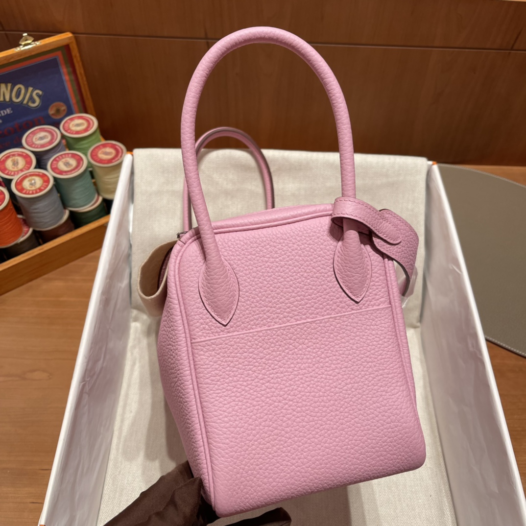 에르메스 린디백26 핑크 은장 끌레망스 가죽